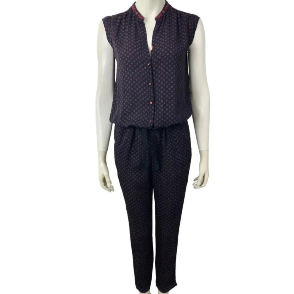 Scotch & Soda Maison Scotch Button Down Sleeveless Women's Boho Jumpsuit Size L.